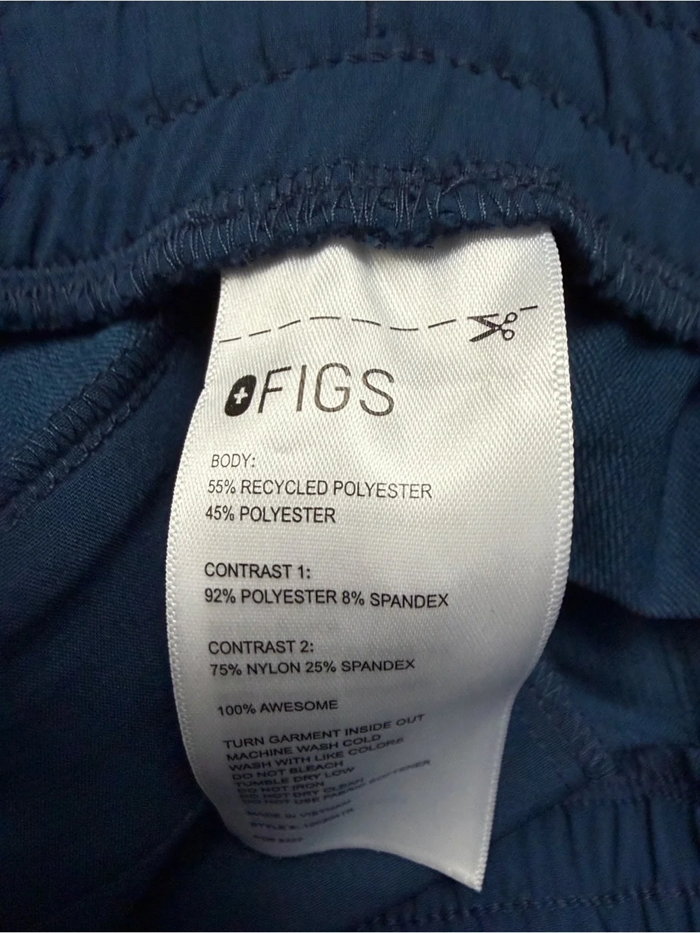 Figs Men's Blue Drawstring Casual Pants Large